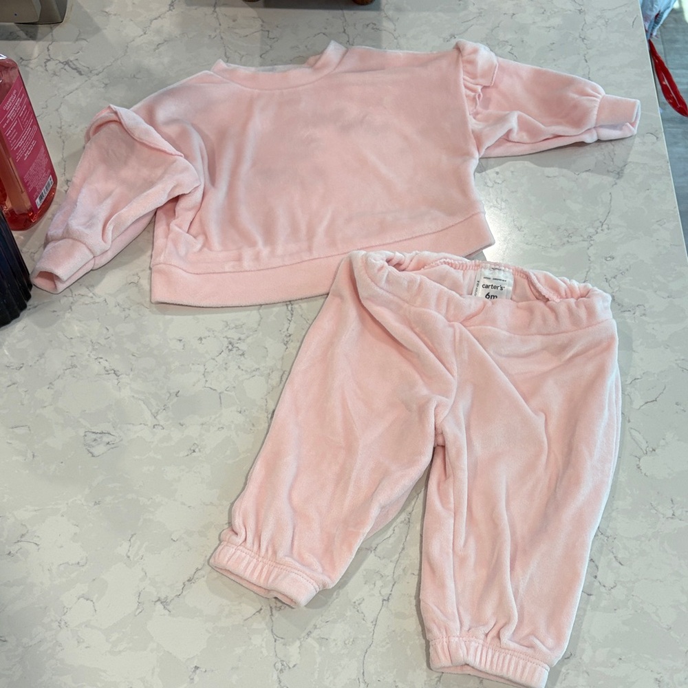 Carters baby girl velour sweatsuit